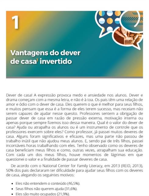 Aprendizagem Invertida para Resolver o Problema do Dever de Casa