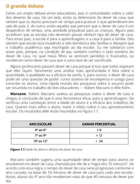 Aprendizagem Invertida para Resolver o Problema do Dever de Casa