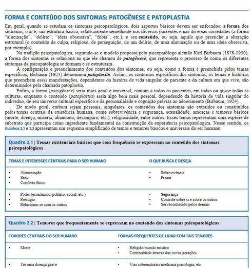 Psicopatologia e Semiologia dos Transtornos Mentais