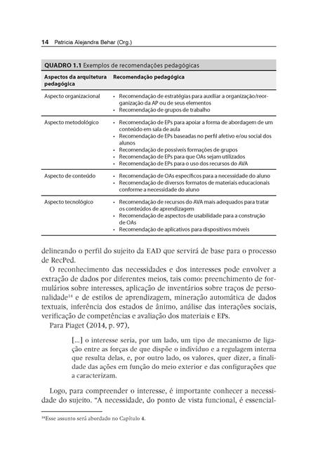 Recomendação Pedagógica em Educação a Distância