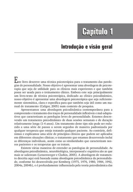 Psicoterapia Dinâmica das Patologias Leves de Personalidade