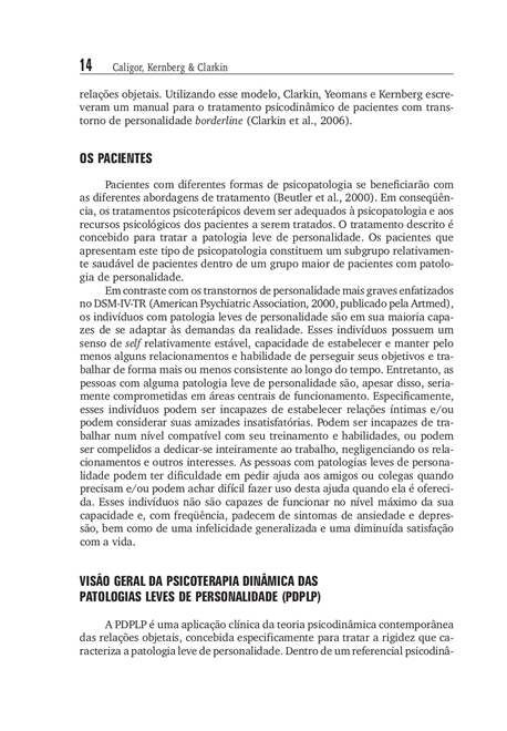 Psicoterapia Dinâmica das Patologias Leves de Personalidade