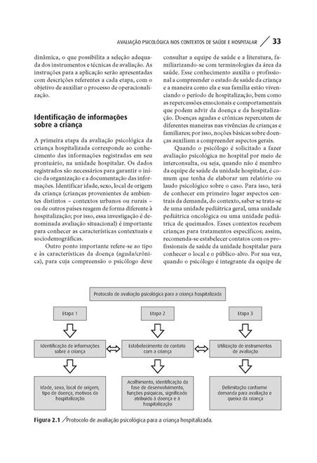 Avaliação Psicológica nos Contextos de Saúde e Hospitalar