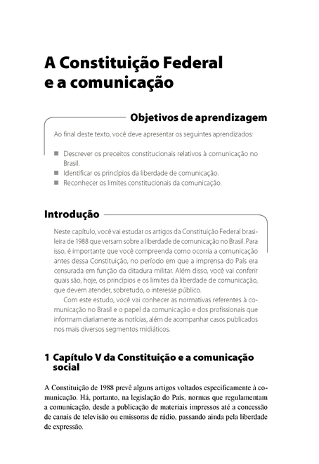 Legislação Aplicada à Comunicação Social - Ênfase em Jornalismo