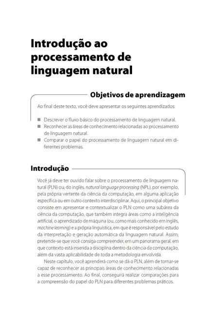 Processamentos de Linguagem Natural