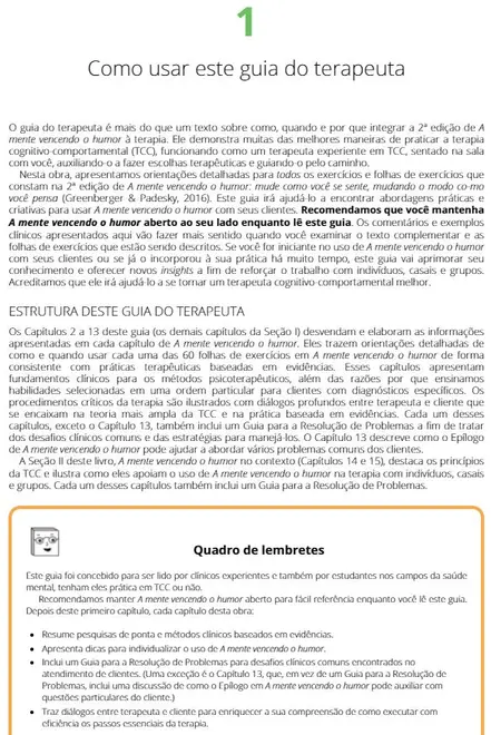 Guia de Terapia Cognitivo-Comportamental para o Terapeuta