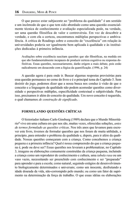 Qualidade na Educação da Primeira Infância