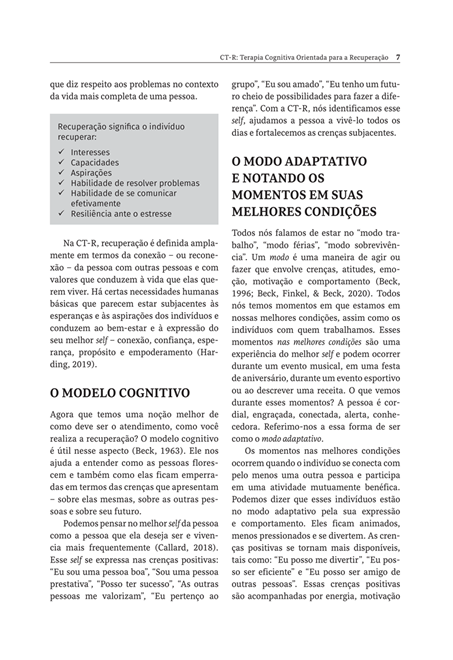 CT-R - Terapia Cognitiva Orientada para a Recuperação