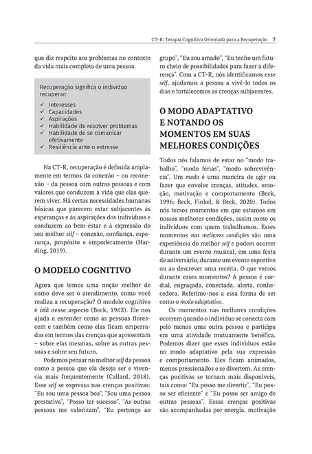 CT-R - Terapia Cognitiva Orientada para a Recuperação