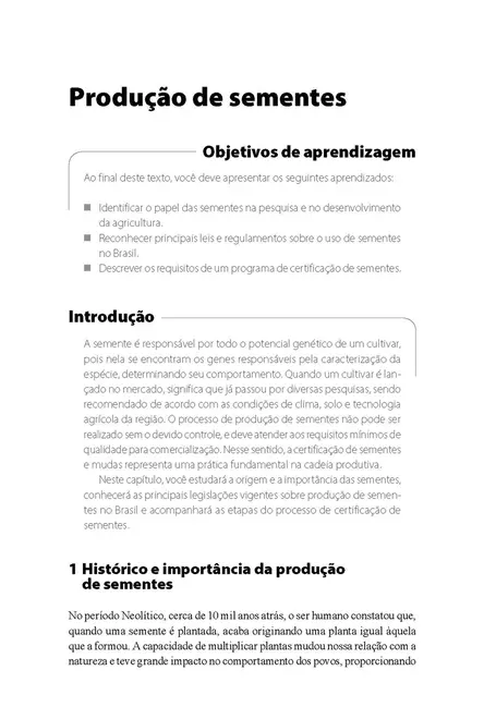 Produção e Tecnologia de Sementes