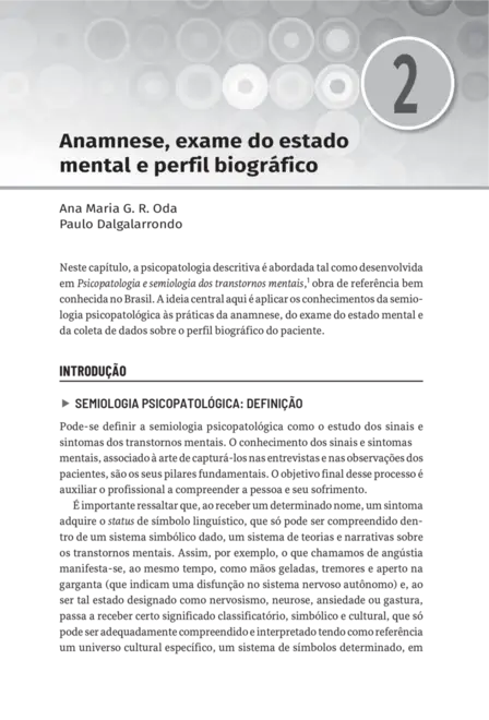 Introdução à avaliação psiquiátrica