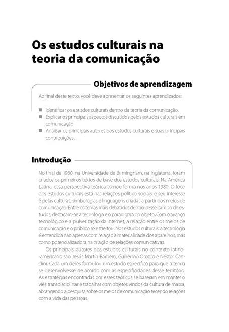 Estudos Culturais para Comunicação