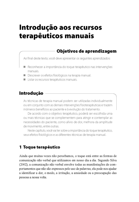 Recursos Terapêuticos Manuais