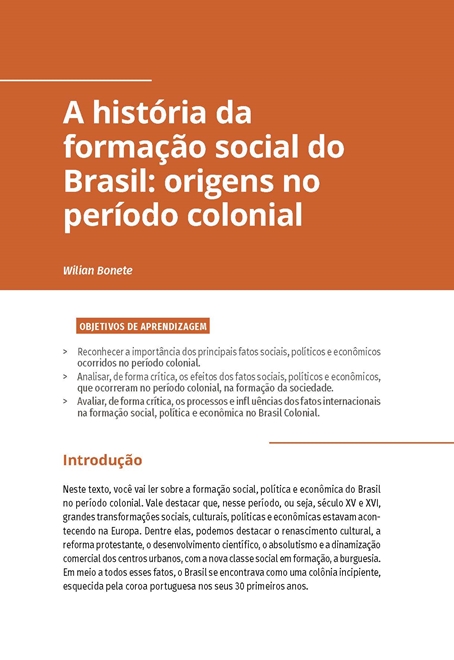 Formação Social, Econômica e Política do Brasil