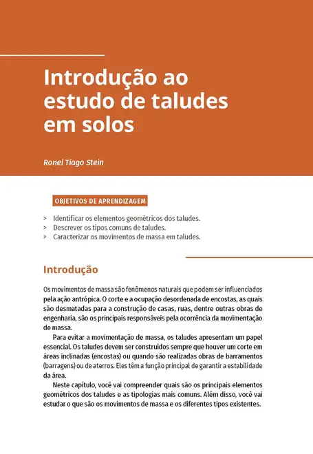 Estabilidade de Taludes e Contenções
