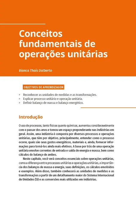 Operações Unitárias de Separação e Transporte
