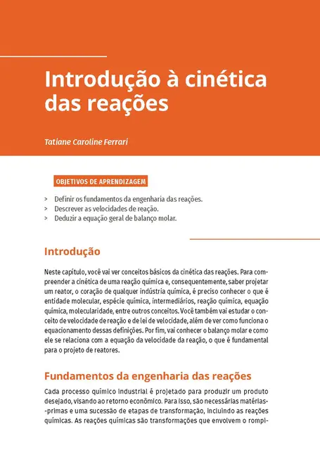 Cinética e Projeto de Reatores Homogêneos