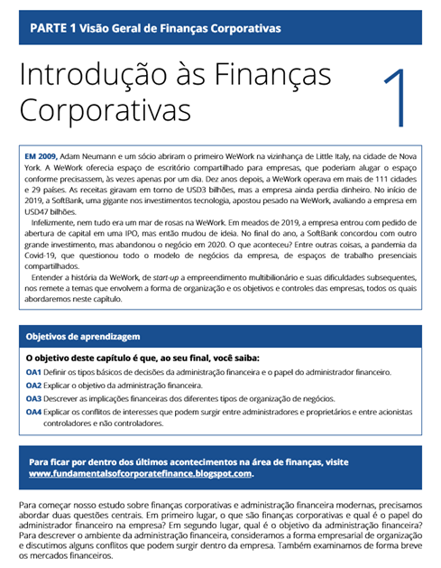 Fundamentos de administração financeira