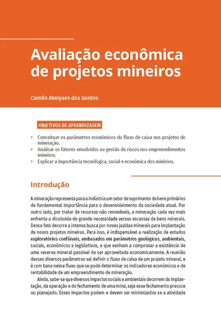 Economia Mineral e Engenharia Econômica