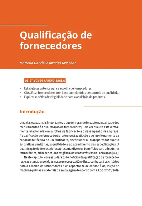 Controle de Qualidade de Insumos e Produtos Farmacêuticos