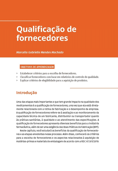 Controle de Qualidade de Insumos e Produtos Farmacêuticos