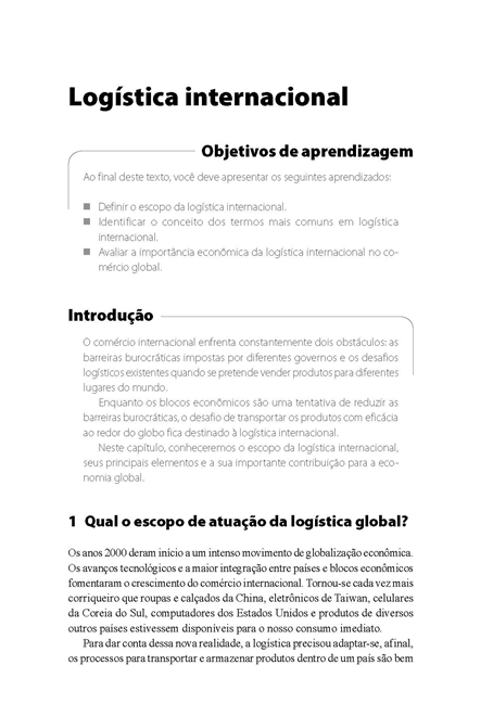 Sistemática das Operações de Logística Internacional