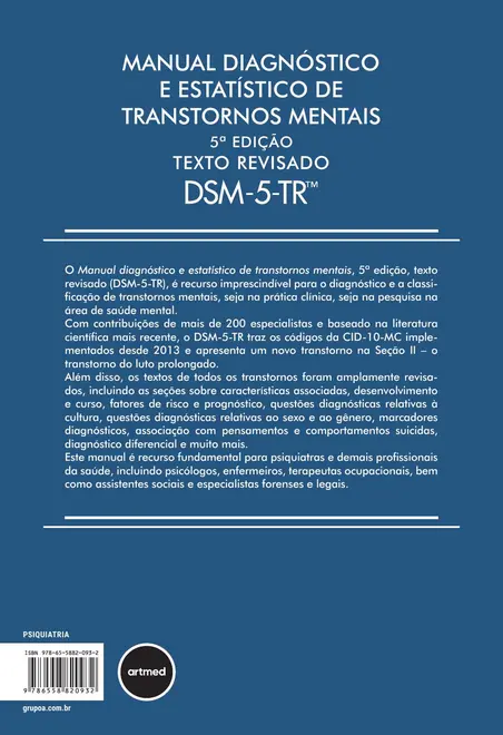Manual Diagnóstico e Estatístico de Transtornos Mentais - DSM-5-TR
