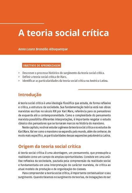 Teoria Social Crítica e Serviço Social