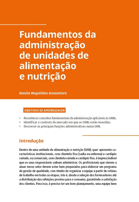 Administração de Unidades de Alimentação e Nutrição