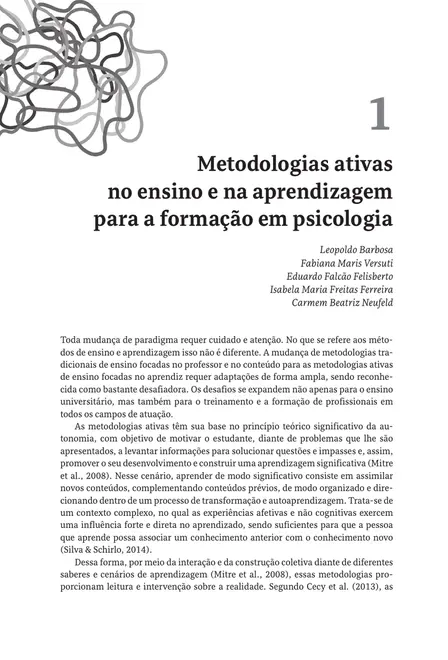 Ensino, Formação e Supervisão em Psicologia