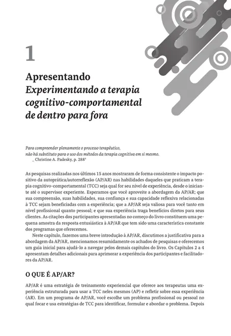 Experimentando a Terapia Cognitivo-comportamental de Dentro para Fora
