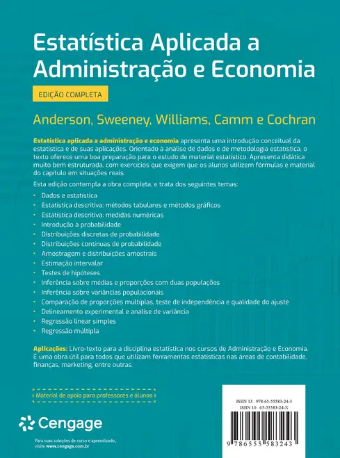 Estatística Aplicada a Administração e Economia 4ed.