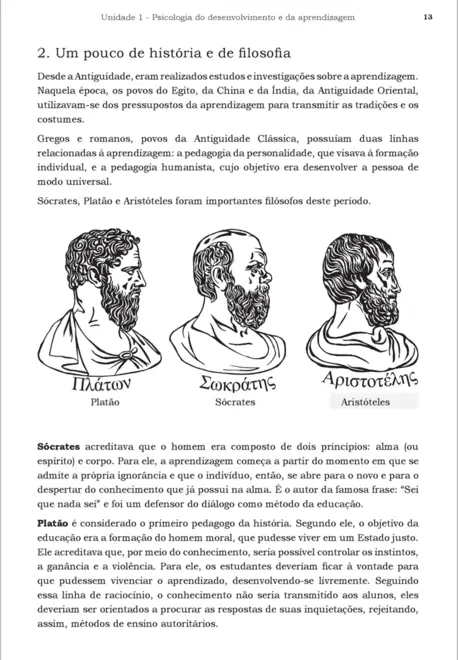 Psicologia da Aprendizagem e da Avalição