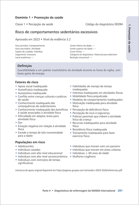 Diagnósticos de Enfermagem da NANDA-I: Definições e Classificação 2024-2026