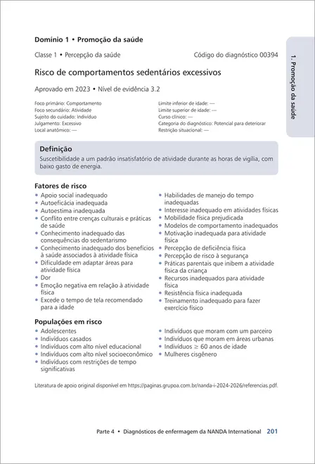 Diagnósticos de Enfermagem da NANDA-I: Definições e Classificação 2024-2026