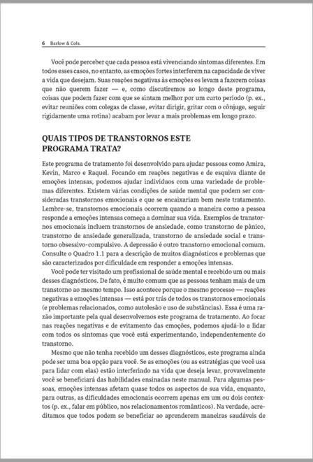 Protocolo Unificado para Tratamento Transdiagnóstico de Transtornos Emocionais