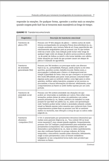 Protocolo Unificado para Tratamento Transdiagnóstico de Transtornos Emocionais