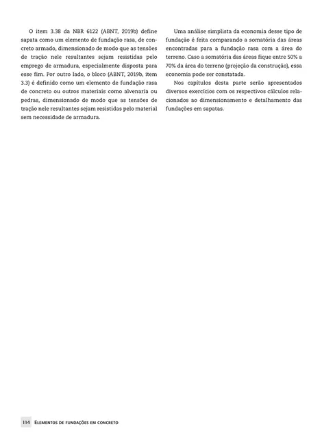 Elementos de fundações em concreto