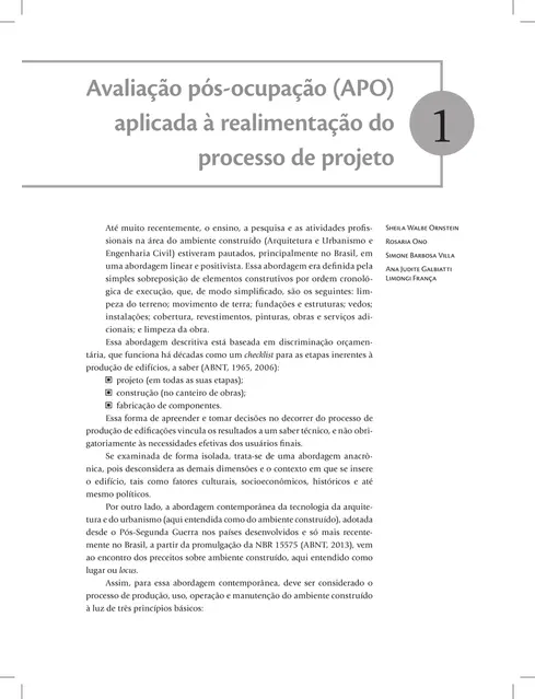 Avaliação pós-ocupação