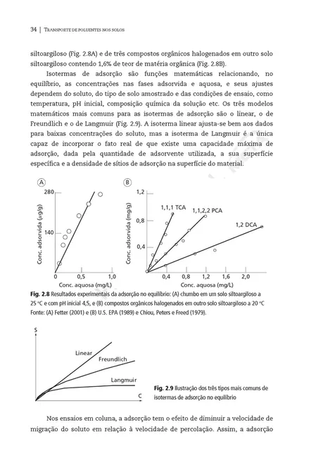 Transporte de poluentes nos solos: Com exercícios resolvidos