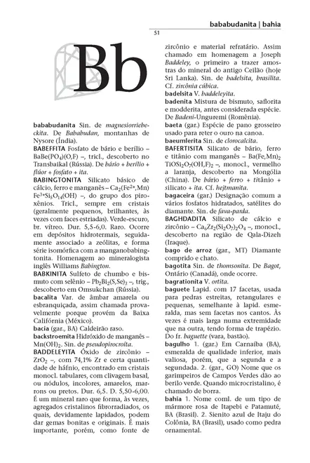 Dicionário de mineralogia e gemologia