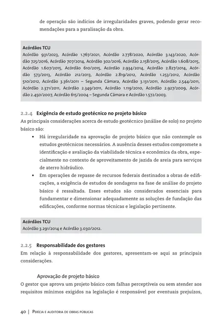 Perícia e auditoria de obras públicas