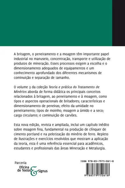 Britagem, peneiramento e moagem