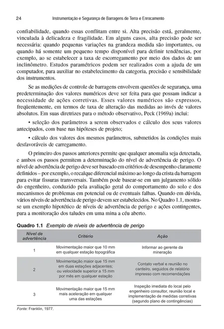 Instrumentação e segurança de barragens de terra e enrocamento