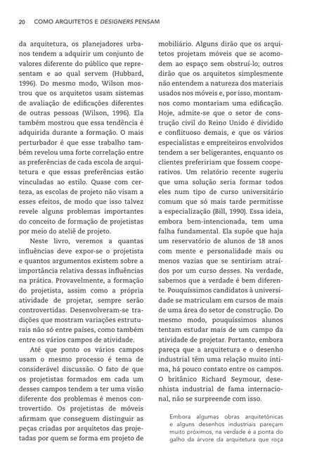 Como arquitetos e designers pensam