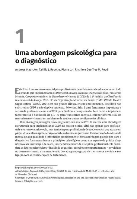 Uma Abordagem Psicológica Para o Diagnóstico com Base na CID-11