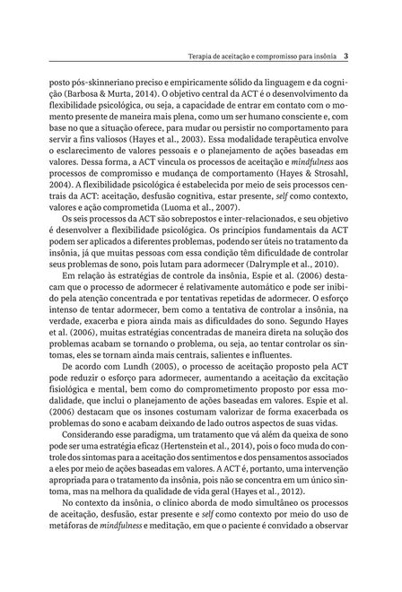 Terapia de Aceitação e Compromisso para Insônia