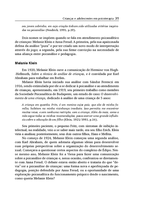 Crianças e Adolescentes em Psicoterapia