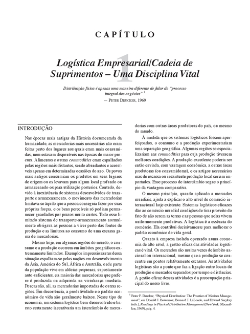 Gerenciamento da Cadeia de Suprimentos/Logística Empresarial