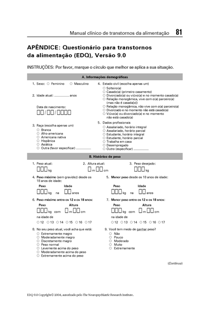 Manual Clínico de Transtornos da Alimentação